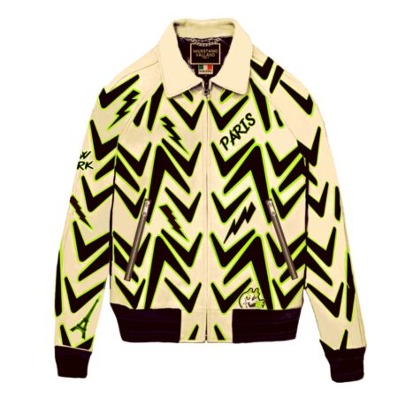 Fashion Death Punk Leather Monogram Bomber